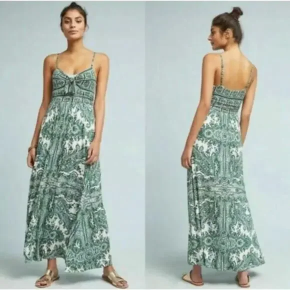Moulinette Soeurs Anthropologie Brisbane Maxi Dress Women's Medium Paisley Print - Picture 1 of 11